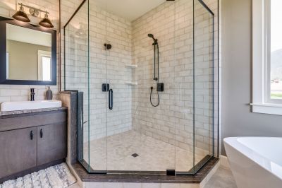 Contemporary Shower with Glass Walls